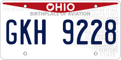 OH license plate GKH9228
