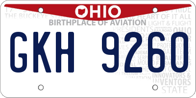 OH license plate GKH9260