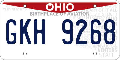 OH license plate GKH9268