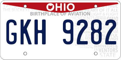 OH license plate GKH9282
