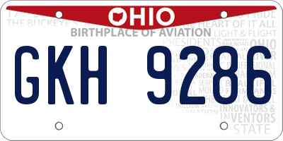 OH license plate GKH9286