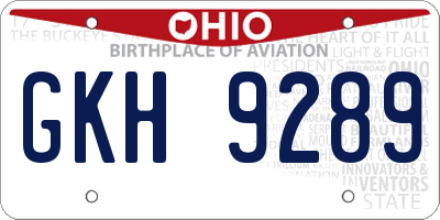 OH license plate GKH9289
