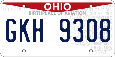 OH license plate GKH9308