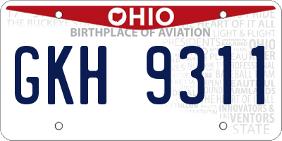 OH license plate GKH9311