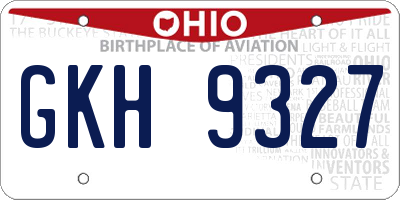 OH license plate GKH9327