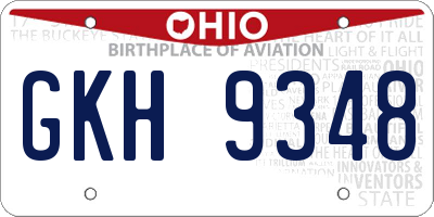 OH license plate GKH9348