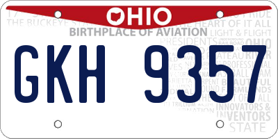 OH license plate GKH9357