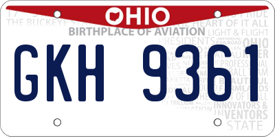 OH license plate GKH9361