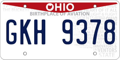 OH license plate GKH9378