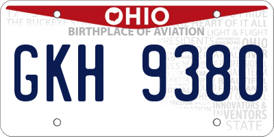 OH license plate GKH9380