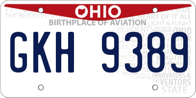 OH license plate GKH9389