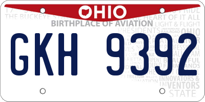 OH license plate GKH9392