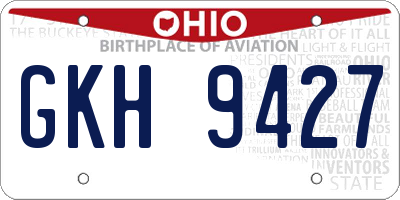 OH license plate GKH9427