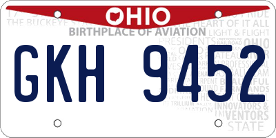 OH license plate GKH9452