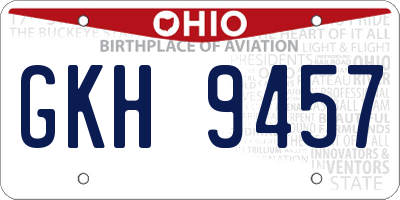 OH license plate GKH9457