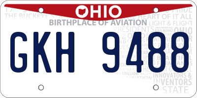 OH license plate GKH9488