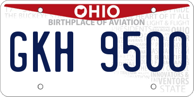 OH license plate GKH9500
