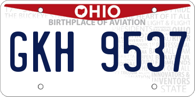 OH license plate GKH9537