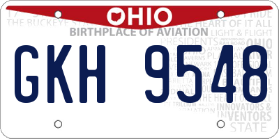 OH license plate GKH9548