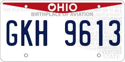 OH license plate GKH9613