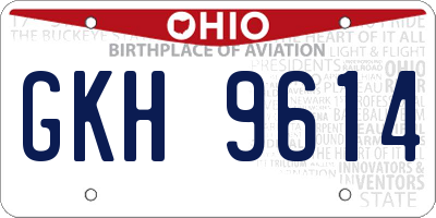 OH license plate GKH9614