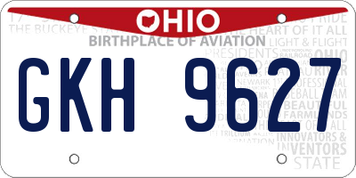 OH license plate GKH9627