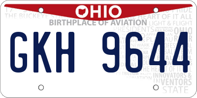 OH license plate GKH9644