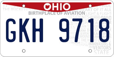 OH license plate GKH9718