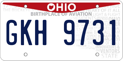 OH license plate GKH9731