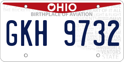 OH license plate GKH9732