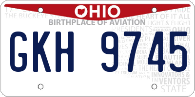 OH license plate GKH9745