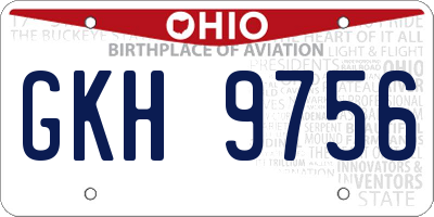 OH license plate GKH9756