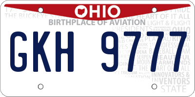 OH license plate GKH9777