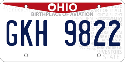 OH license plate GKH9822