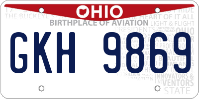 OH license plate GKH9869