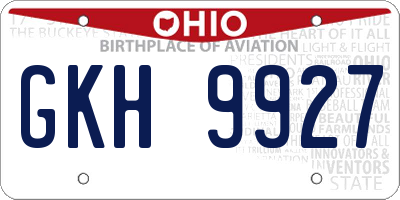 OH license plate GKH9927