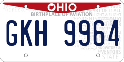 OH license plate GKH9964