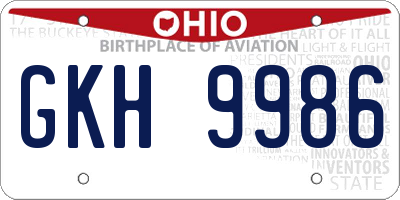OH license plate GKH9986