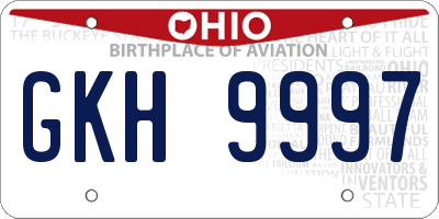 OH license plate GKH9997