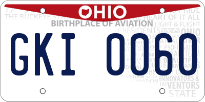 OH license plate GKI0060