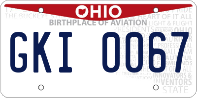 OH license plate GKI0067