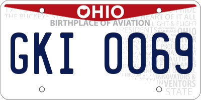 OH license plate GKI0069