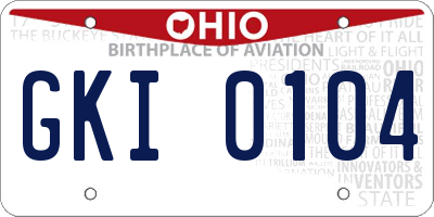 OH license plate GKI0104