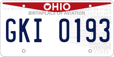 OH license plate GKI0193