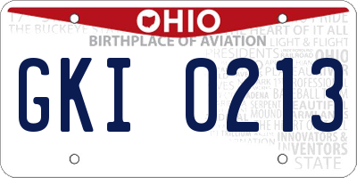 OH license plate GKI0213