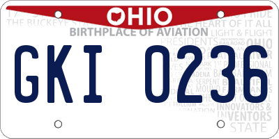 OH license plate GKI0236