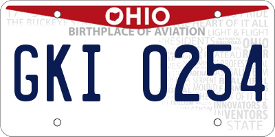 OH license plate GKI0254