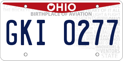 OH license plate GKI0277