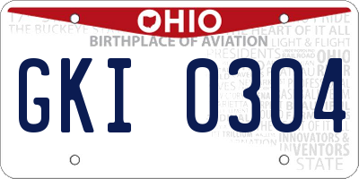 OH license plate GKI0304
