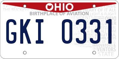 OH license plate GKI0331